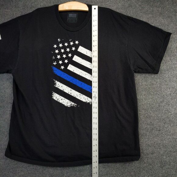 Thin Blue Line T Shirt Womens Size XXL Black Police Support Made in the USA - Picture 3 of 12